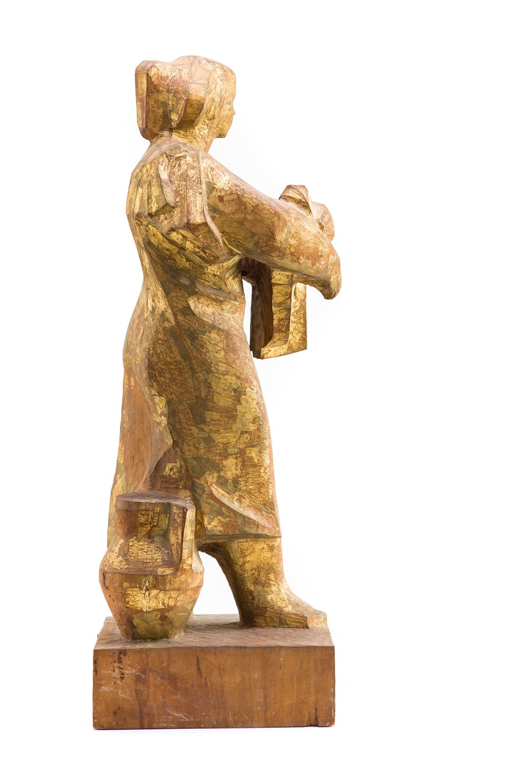 Artwork by Jozef Gazy, Krocząca kobieta z dzbanem, Made of wood