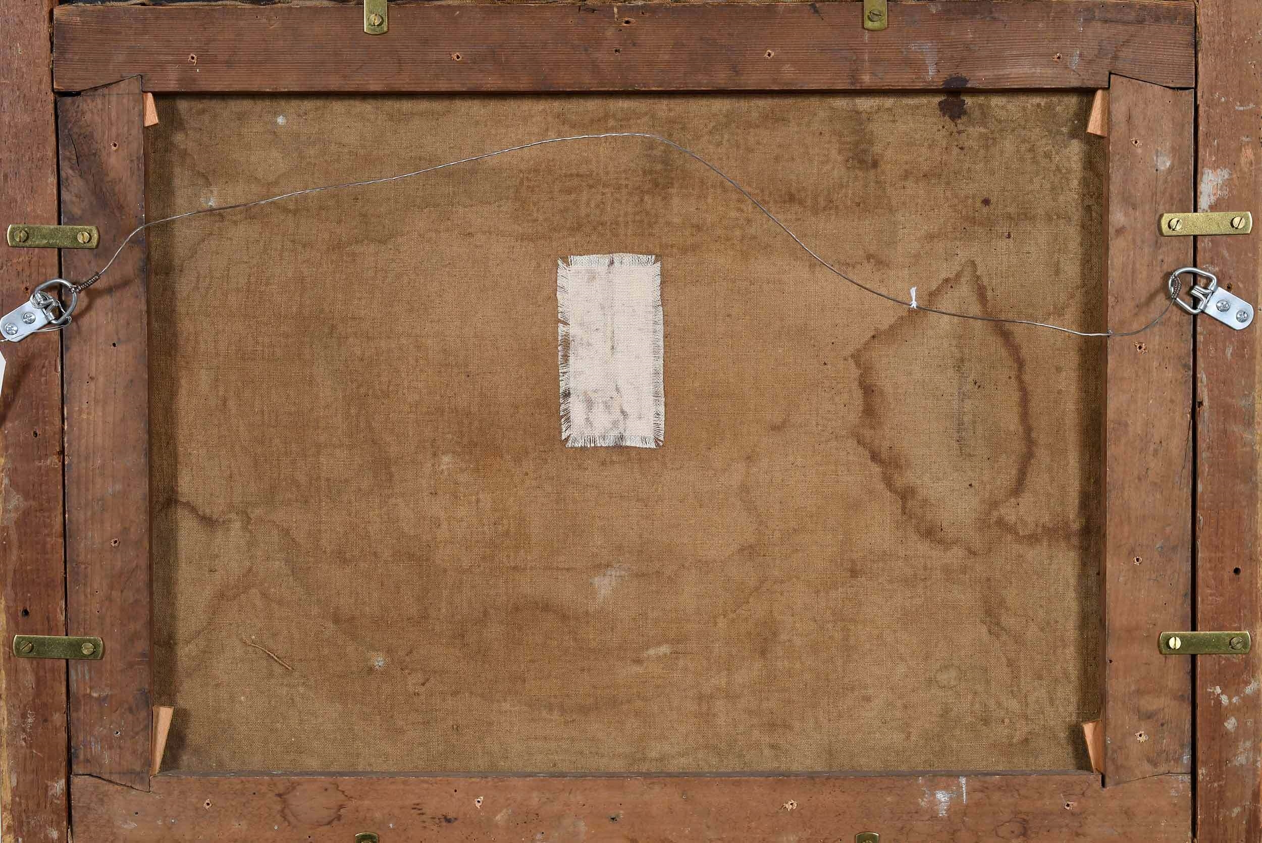 Artwork by John Miles of Northleach, Sheep in a Field, Made of oil on canvas