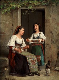 Buying the best; Winding the skein, a pair both - Charles Baptiste Schreiber
