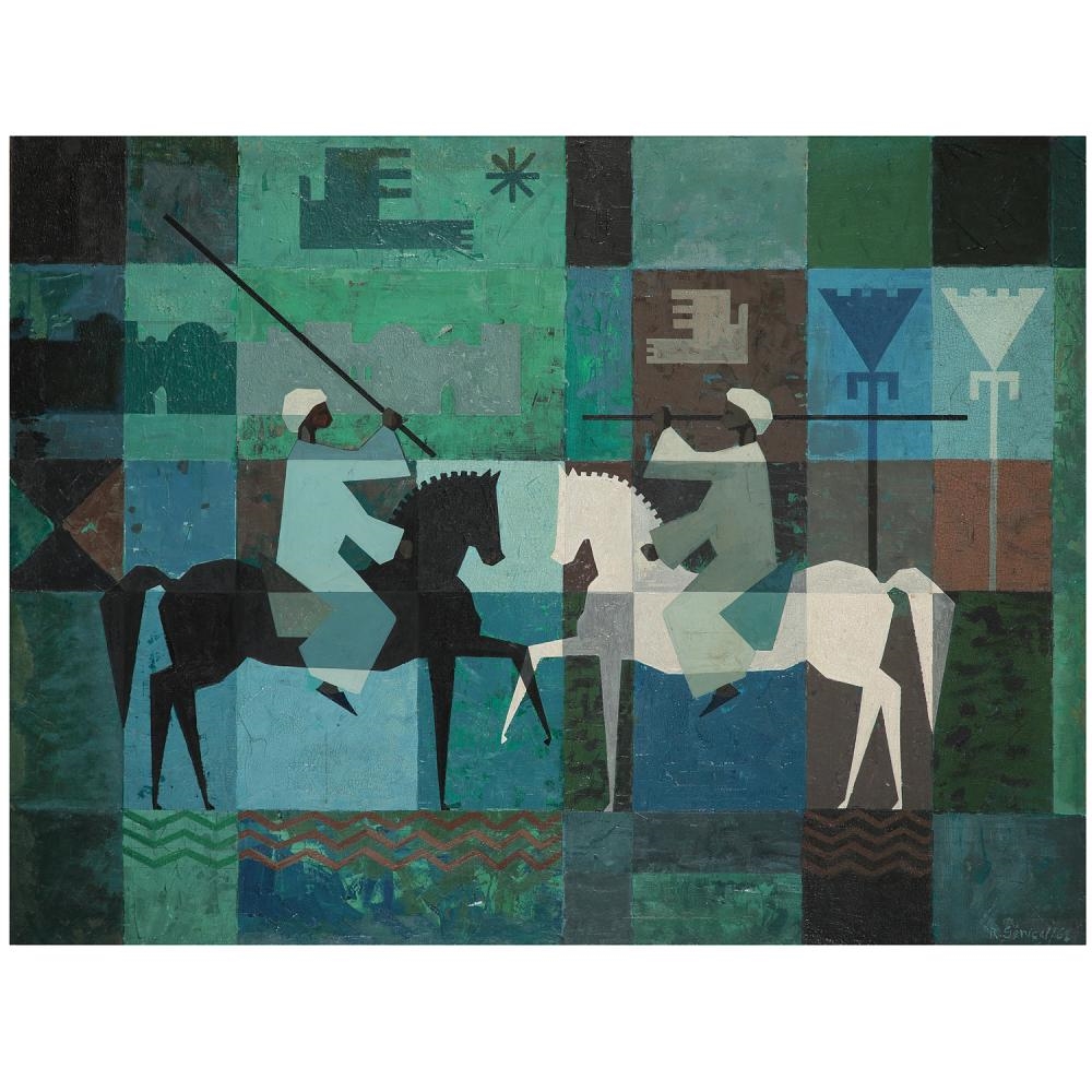 Artwork by Robert Génicot, HORSEMEN MEETING