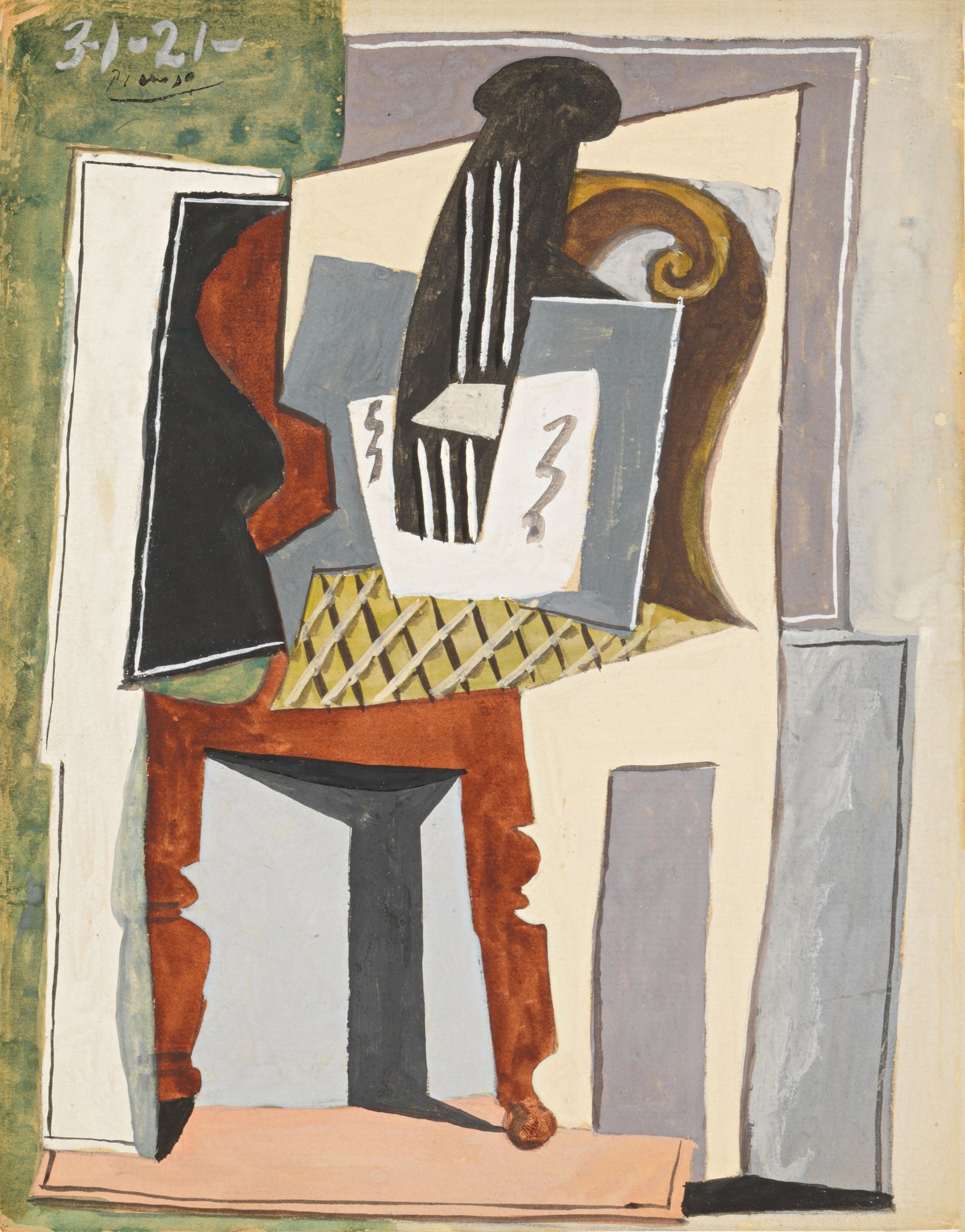 Pablo Picasso, GUITARE SUR UNE CHAISE (1921)