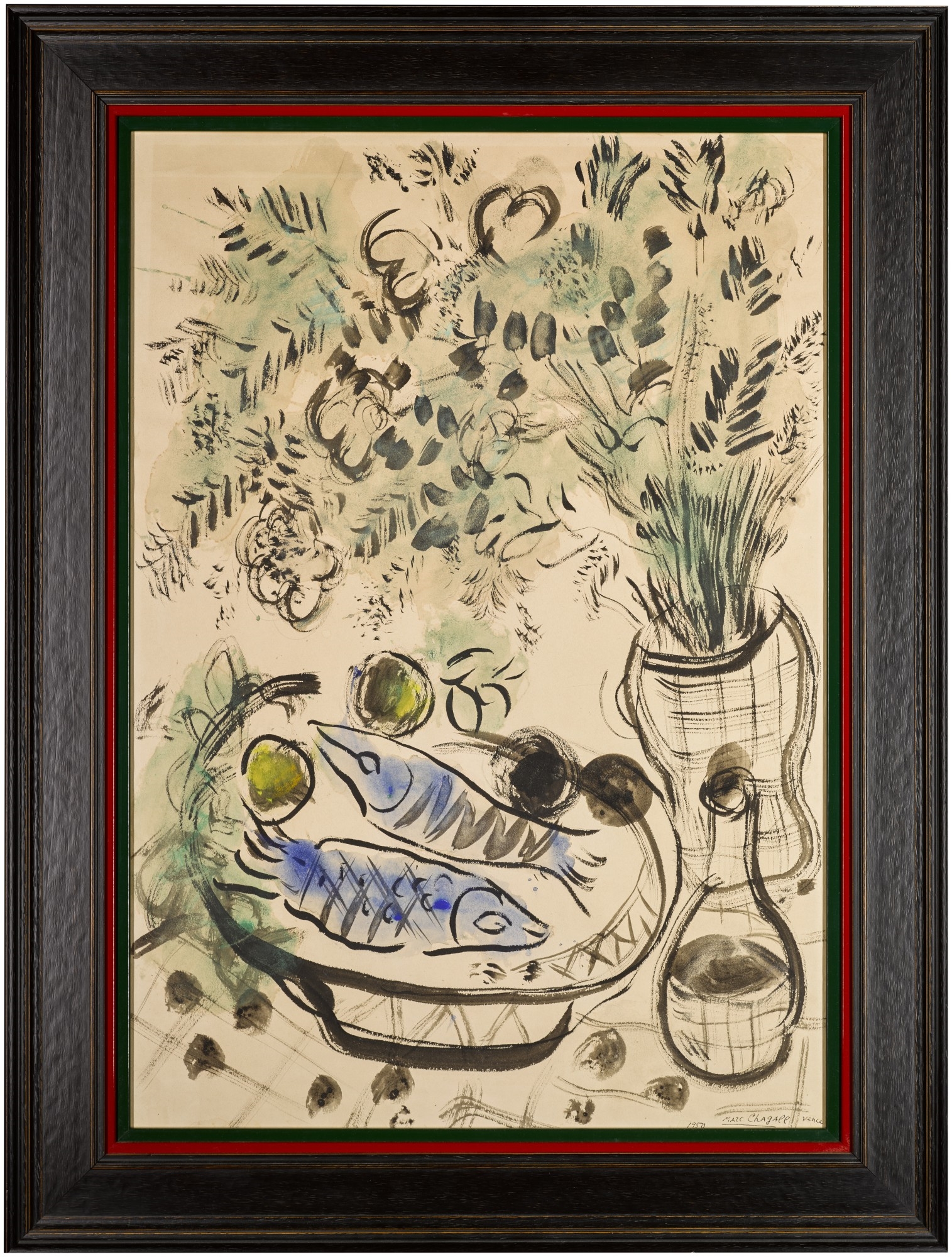 Marc Chagall | Poissons et fleurs (1950) | MutualArt