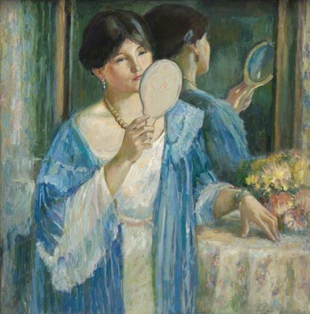 Frei nach Frederick Carl Frieseke, The Mirror by Irina Levina, 2020