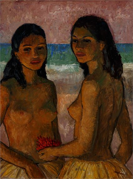 Halbfigürliches Portrait zweier Südsee-Schönheiten by Wegener Jürgen