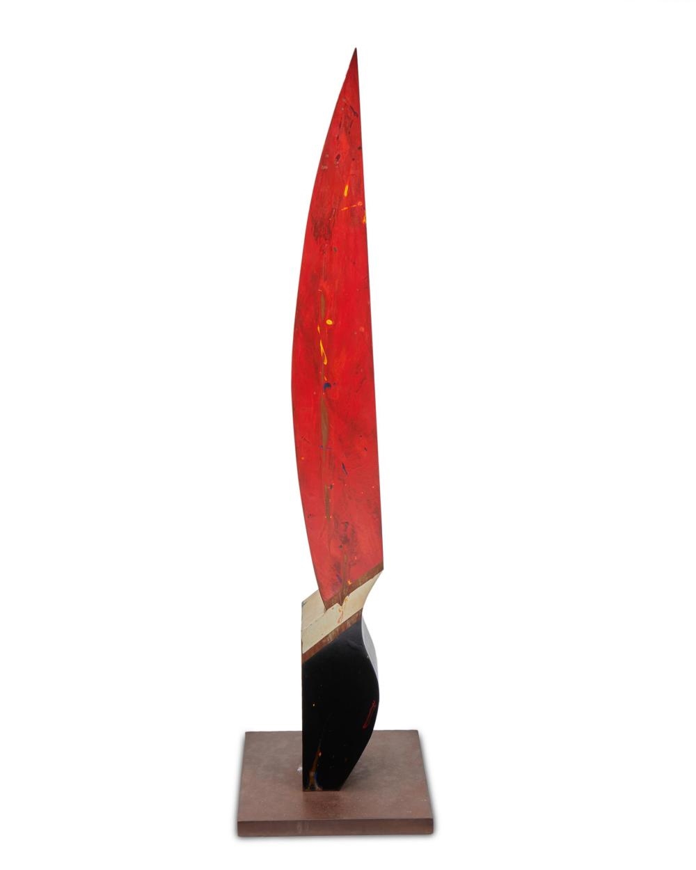 Artwork by Delos Van Earl, "Torch Stele", Made of Painted metal