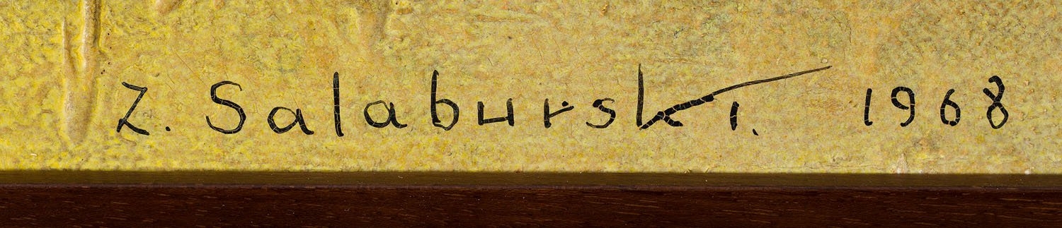 Artwork by Zdzislaw Salaburski, Composition, Made of oil, mixed media/canvas