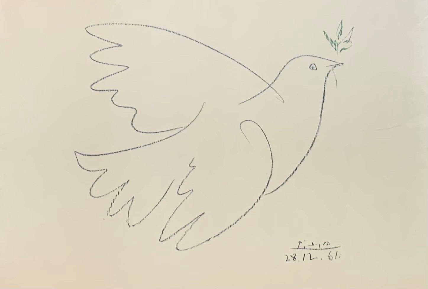 Artwork by Pablo Picasso, LA COLOMBE, Made of color photolithograph on vellum