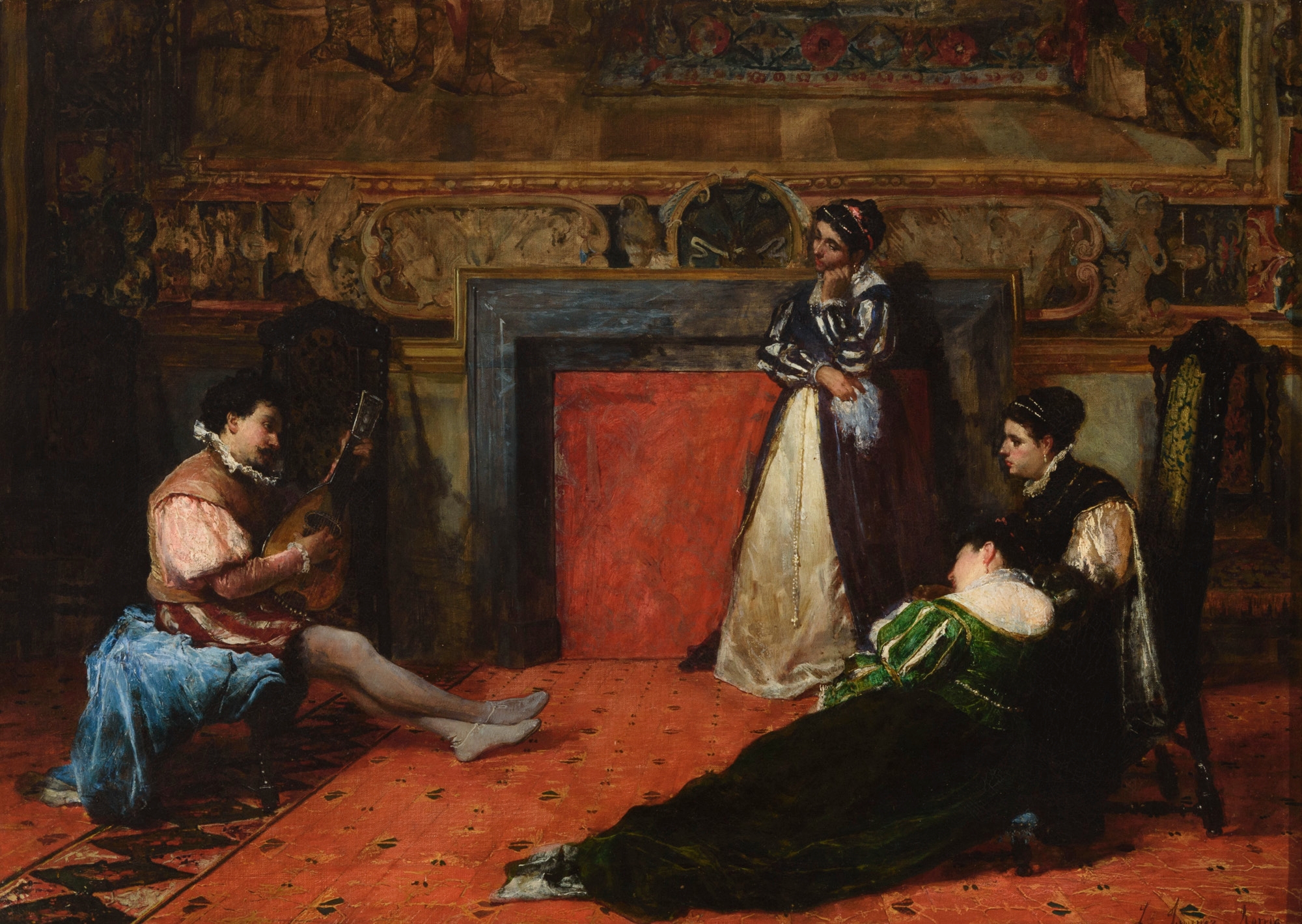 Artwork by Luis Jiménez y Aranda, CONCIERTO DE MÚSICA, Made of Oil on canvas