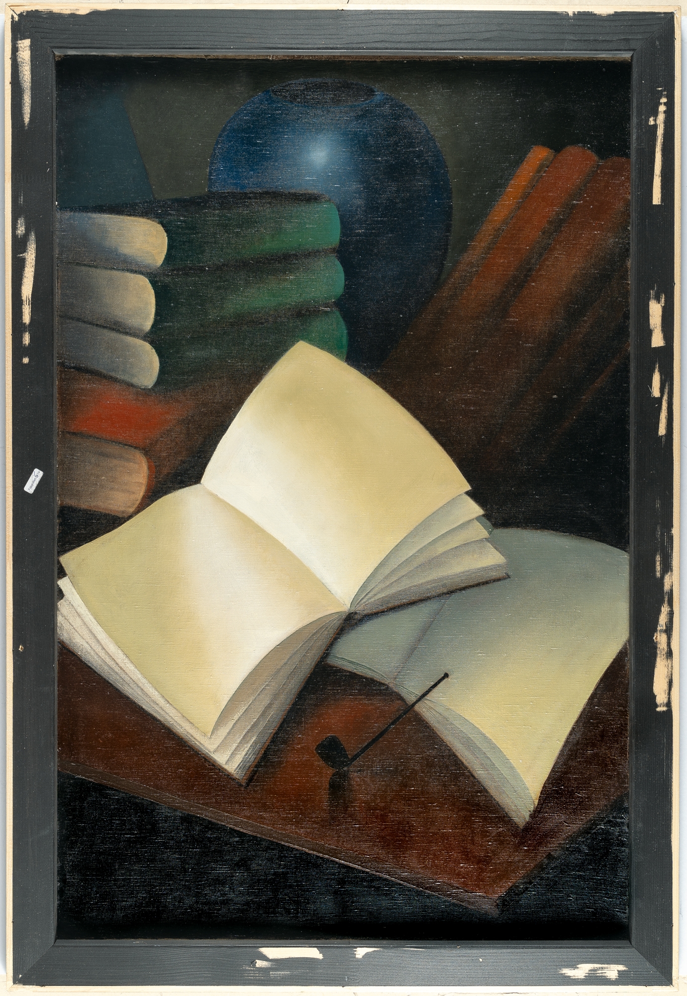 Artwork by Gustave Buchet, Recto: Village corse – Verso: Nature morte, les livres, Made of oil on canvas
