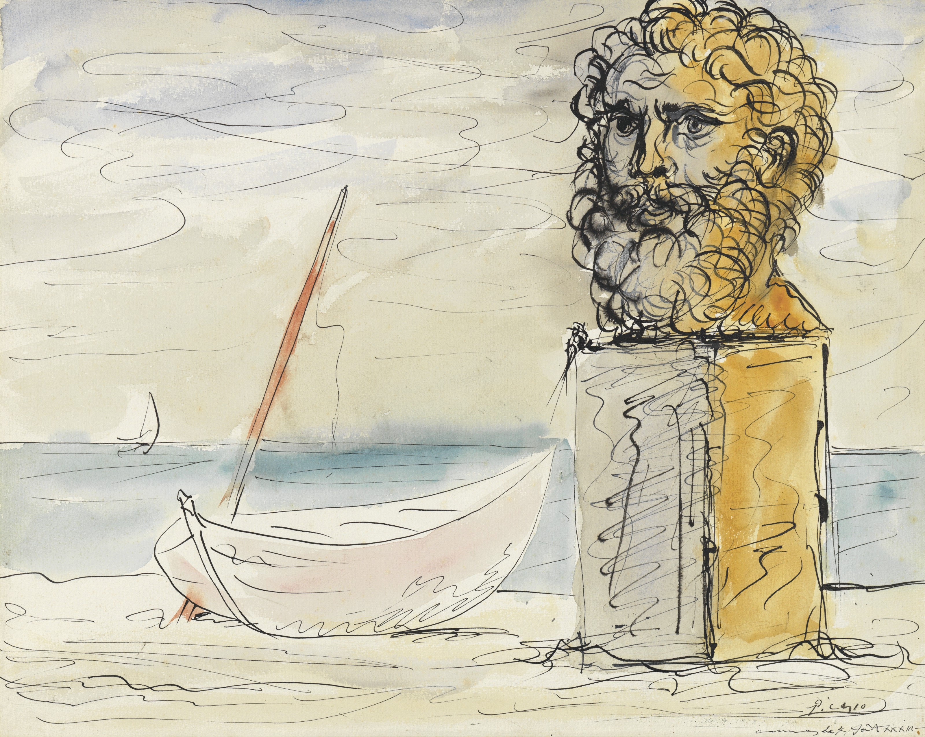 Pablo Picasso Compositon Nu sur la plage (1933) MutualArt pic