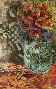 Still life of roses in a vase - Natalia Plamadeala