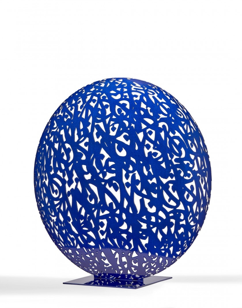 Artwork by Sun 7, Planosfear (Bleu), Made of steel