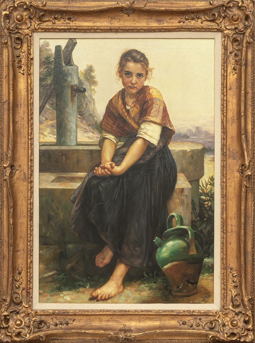  GIRL NEAR WATER PUMP by William Adolphe Bouguereau