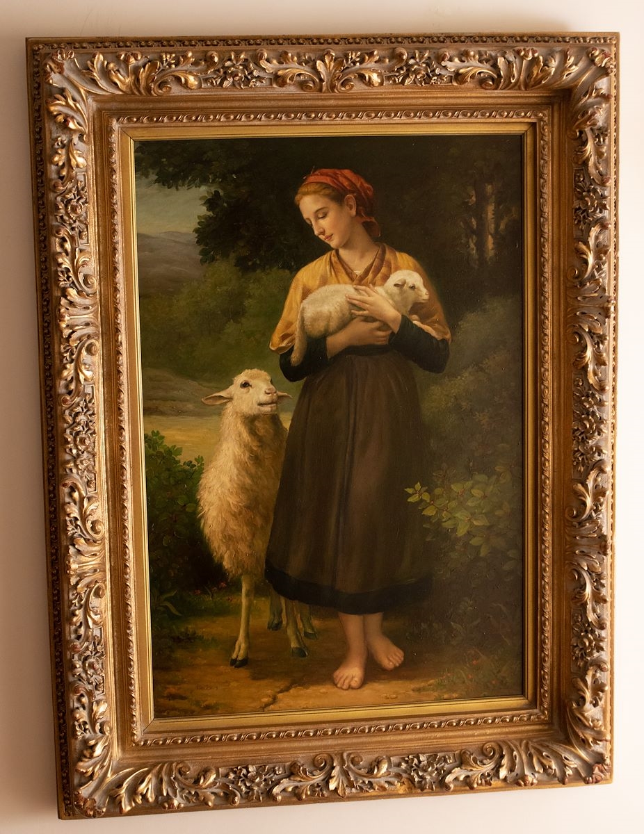  THE SHEPHERDESS by William Adolphe Bouguereau