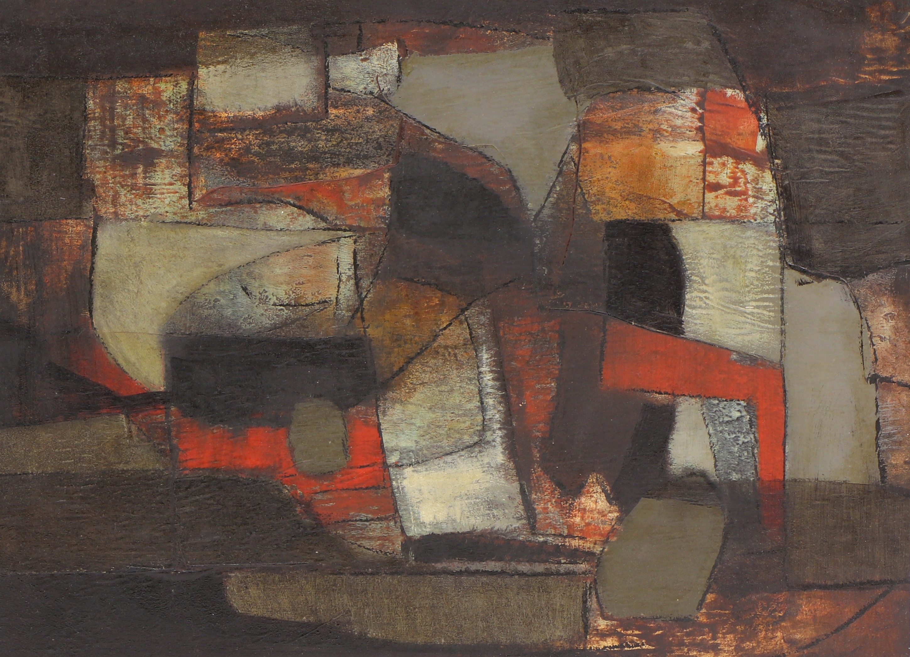 Artwork by Børge Herman Hansen, Klippefragment, Made of oil on board