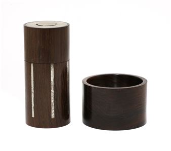 A Danish rosewood and silver condiment set § - Axel Salomonsen