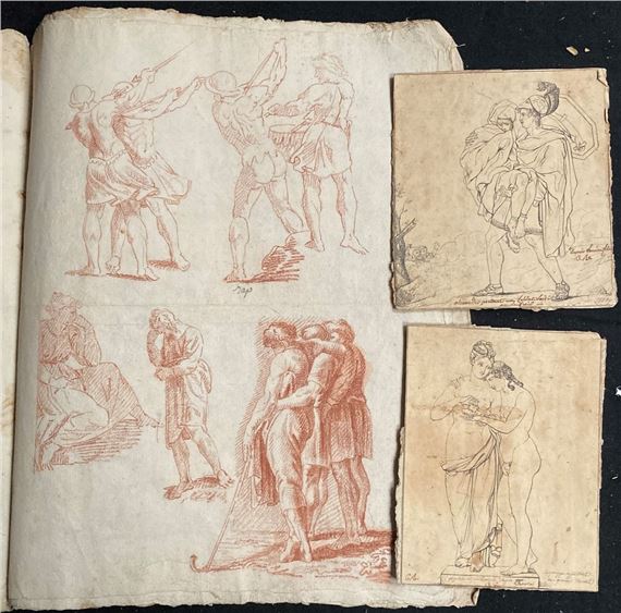 French School, 19th Century | Notebook of about sixteen pages: Studies ...