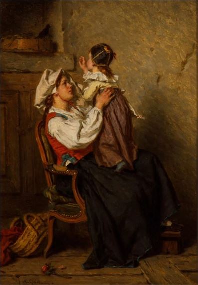 The Pet Bird by Alexandre-Marie Guillemin