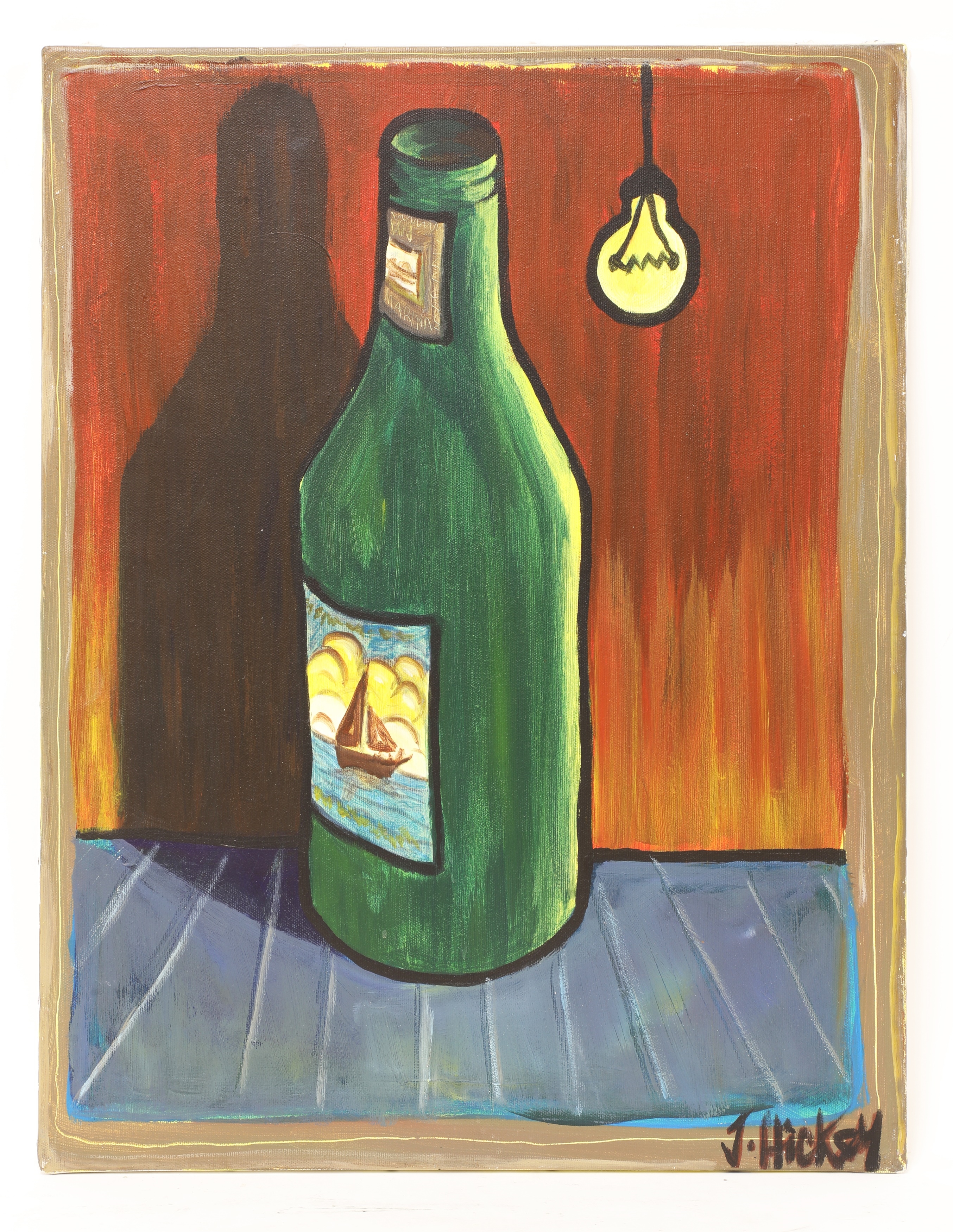Artwork by Joby Hickey, Bottle, Made of acrylic on canvas