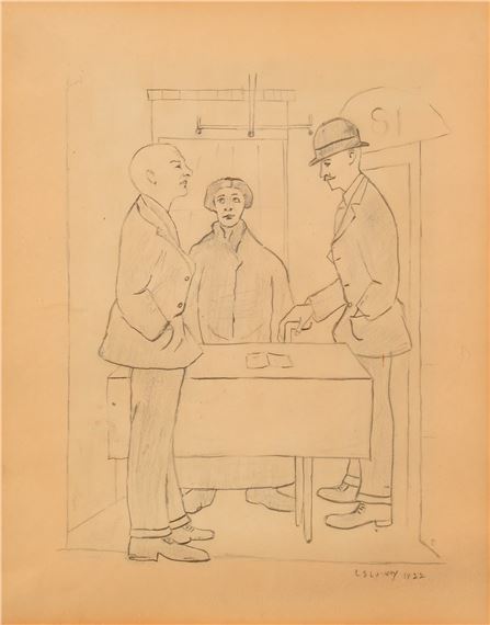 Laurence Stephen Lowry | The Rent Collector (1922) | MutualArt