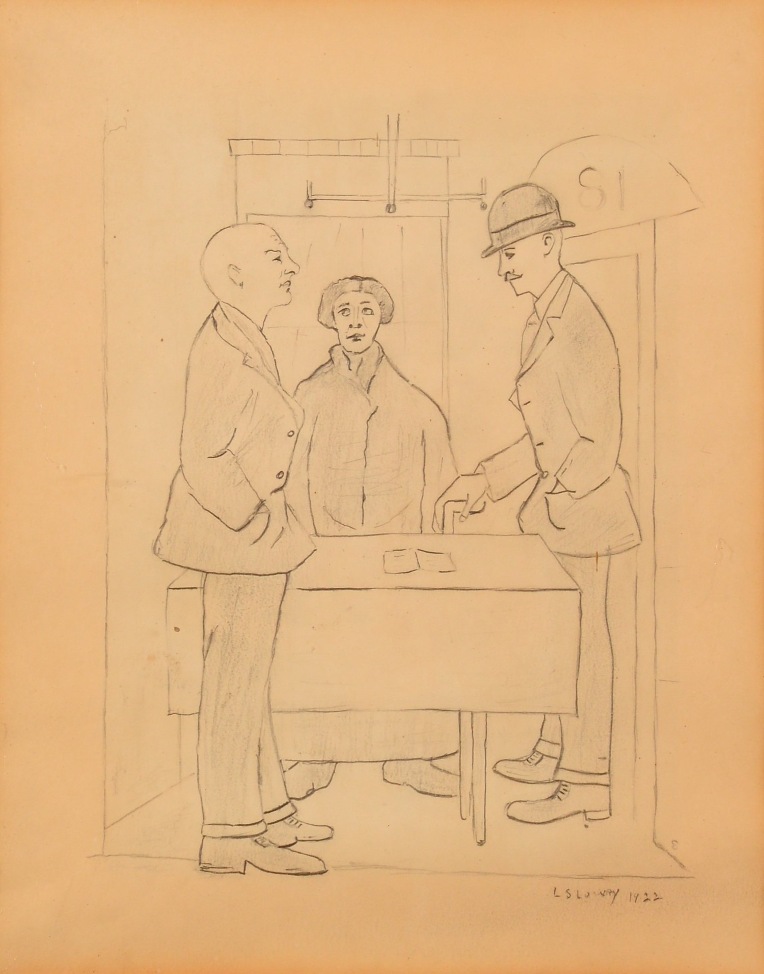 Laurence Stephen Lowry | The Rent Collector (1922) | MutualArt
