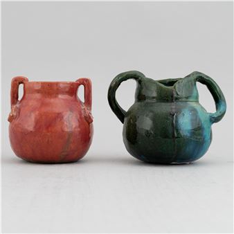 two Two Art Nouveau glazed ceramic vases - Ragnhild Godenius