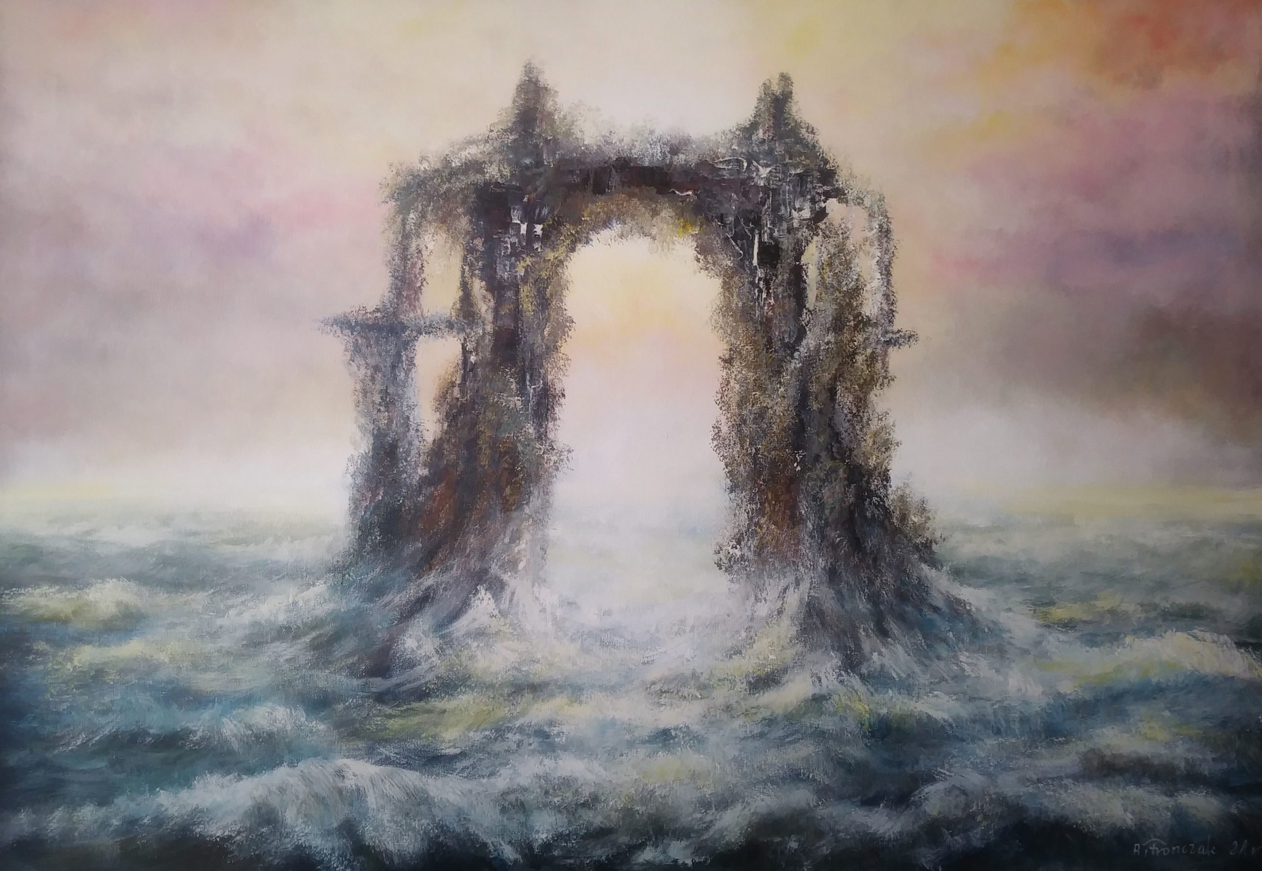 Artwork by Andrzej Fronczak, Zabłąkane przejście, Made of acrylic, canvas