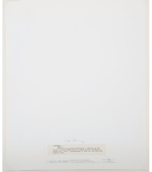 Artwork by Sid Avery, Liberace for the Saturday Evening Post, Made of Gelatin silver print