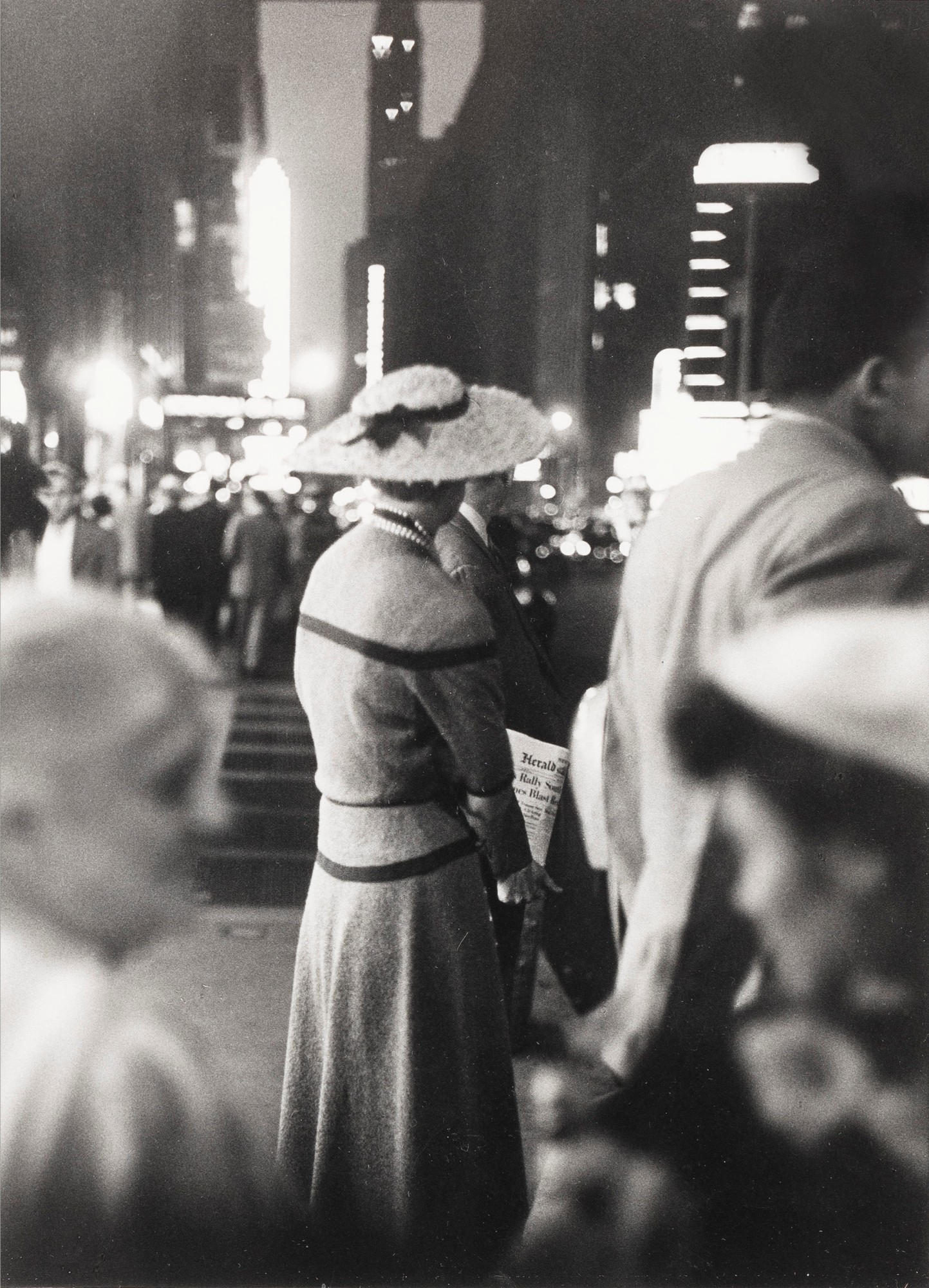 Looking torward Time Square, NYC by Louis Faurer, 1947-1950