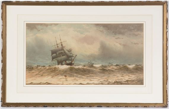 Sailing through the storm by W. J. N. Boyer, dated 1909