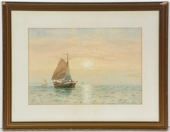 Sailing on calm waters by W. J. N. Boyer, dated 1895