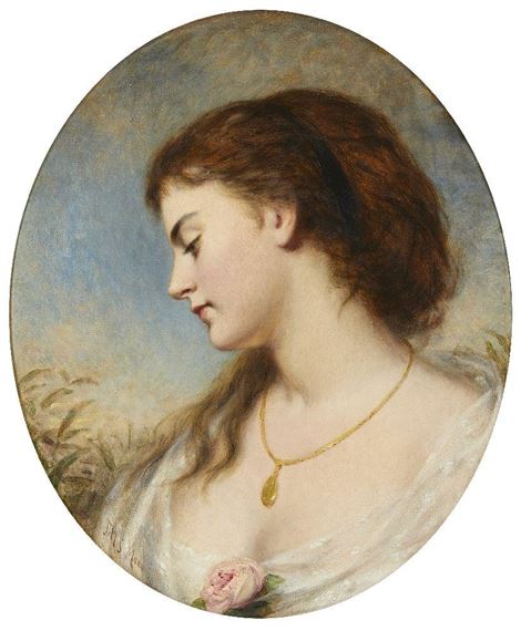 Profile of a young woman by Joshua Hargrave Samms Mann, 1871