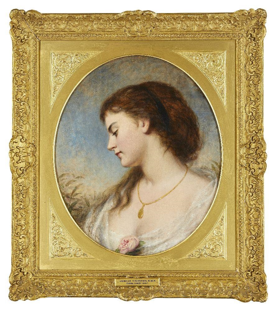 Artwork by Joshua Hargrave Samms Mann, Profile of a young woman, Made of oil on canvas