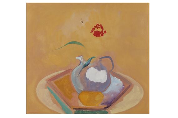 Red Flower, Yellow Light by John Hitchens