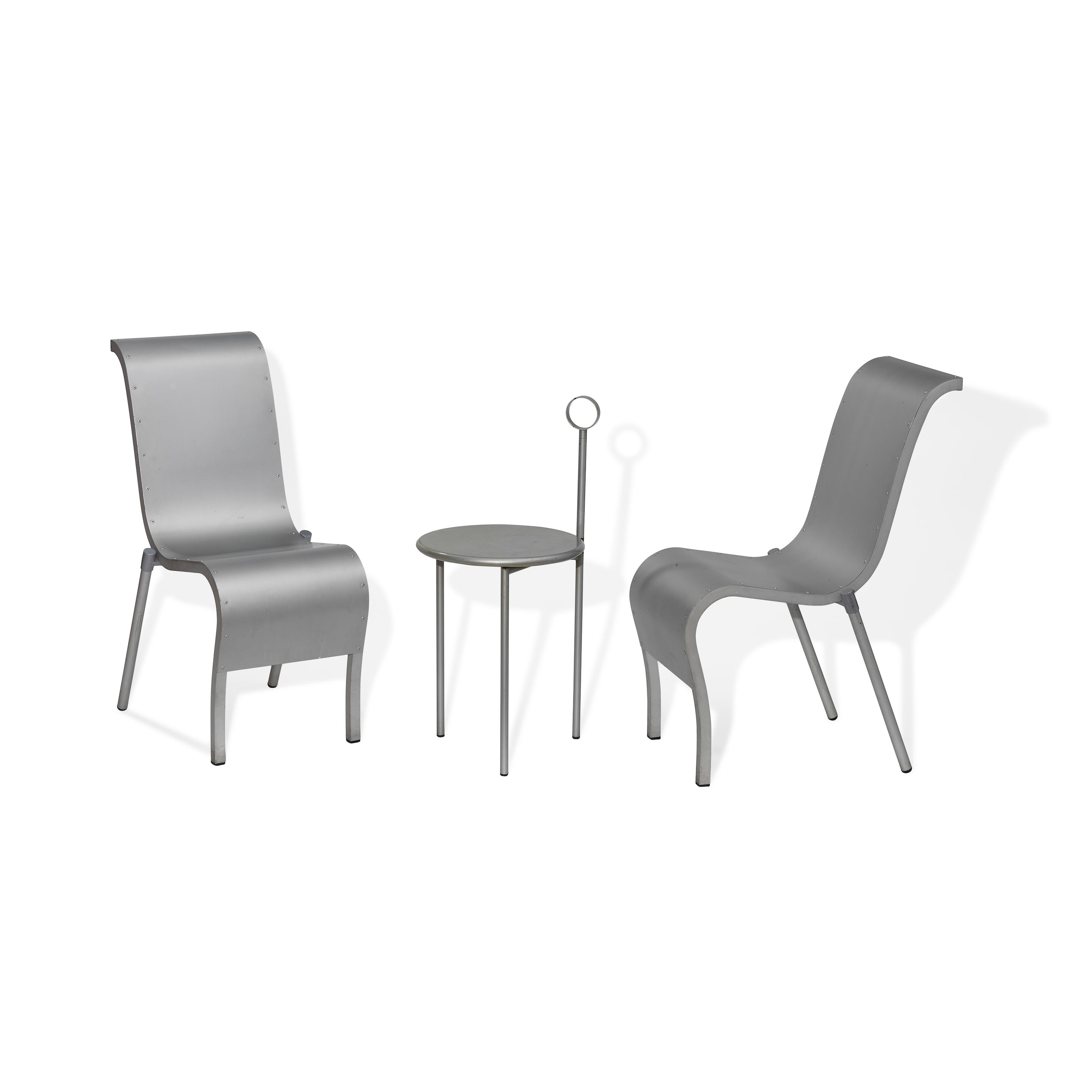 Philippe Starck Pair of Romantica Chairs with Mickville Side Table