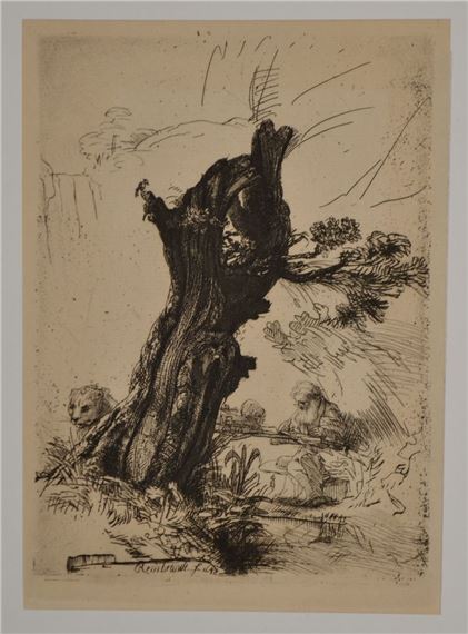 Saint Jerome writing by Rembrandt van Rijn, Amand Durand