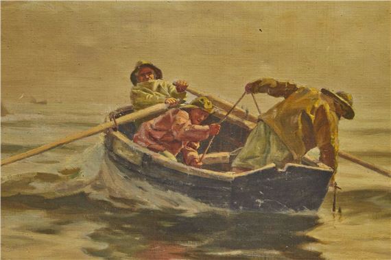 Départ pour la pêche by Charles Emmanuel Joseph Roussel