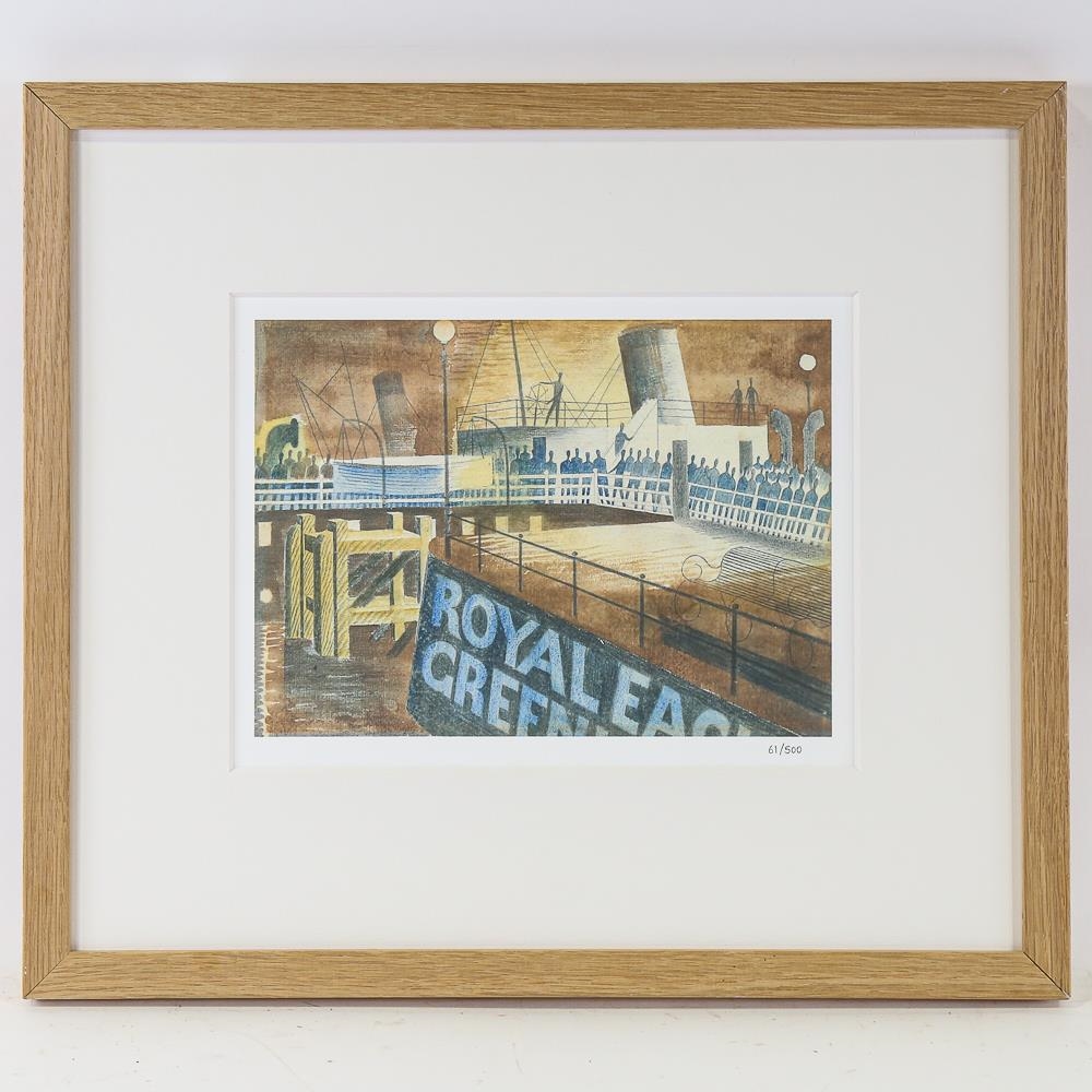 Eric Ravilious | Greenwich Pier at night | MutualArt