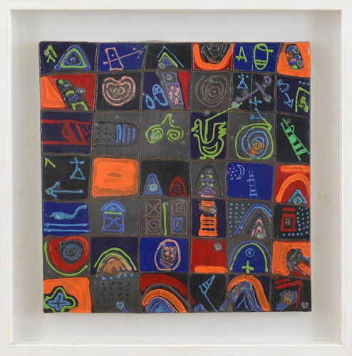 Artwork by Gerardo Gerardi, Simboli e segni imprigionati, Made of multi-material on canvas