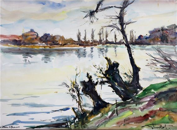 Bord d'Allier à Apremont by Georges Prestat, 1977