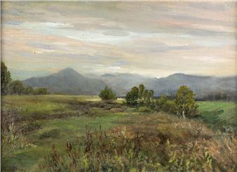 Blick über das Kocheler Moor in die Berge - Hermann Ebers