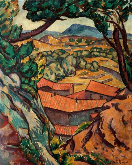 Alcide Marie Le Beau | French landscape with roofs | MutualArt
