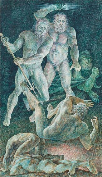 „Battle of gods and titans“ by Peter Proksch, 1970