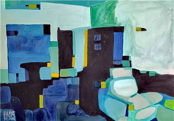 Interior with yellow accents by Adam Kozik, 2017