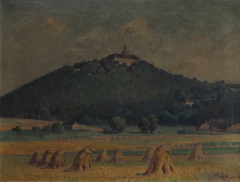Artwork by Viktor Pešek, Zelená hora, Made of oil, canvas