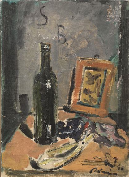Natura morta con bottiglia by Filippo de Pisis, 1946