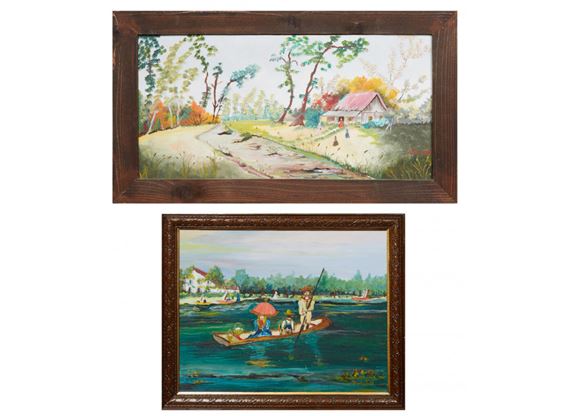 Boating on a Southern Lake by Elaine Forstall, 20th c