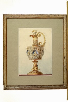 Artwork by A. Boeheim, watercolor eines apostle jug, Made of watercolor on paper