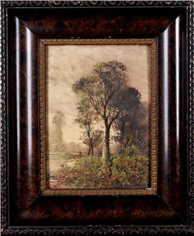 Landscape motif with woman. - H.clemens