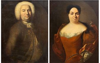 Een portret van Hendrick Wilhelm Rappard ; Een portret van Maria Susanna Rappard - Willem Troost I